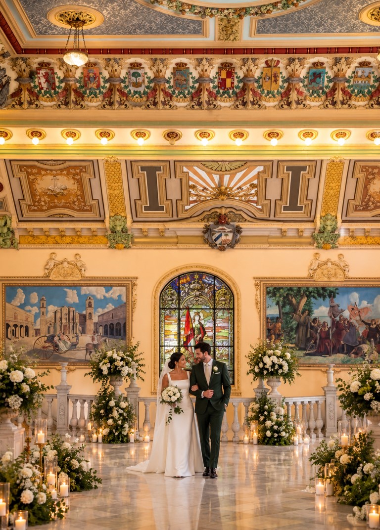 decoración en palacio de matrimonios en Cuba